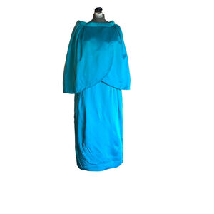 Women's Unbranded Satin Dress with matching shawl, Turquoise